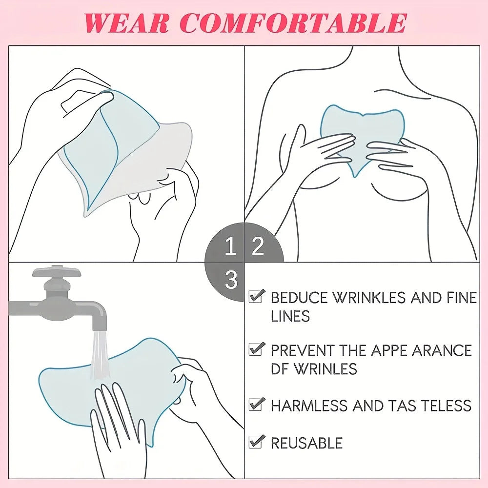 Reusable T Anti Wrinkle Chest Pad Silicone Transparent Removal Patch Face Skin Care Anti Aging Breast Lifting Chest Patch Flesh