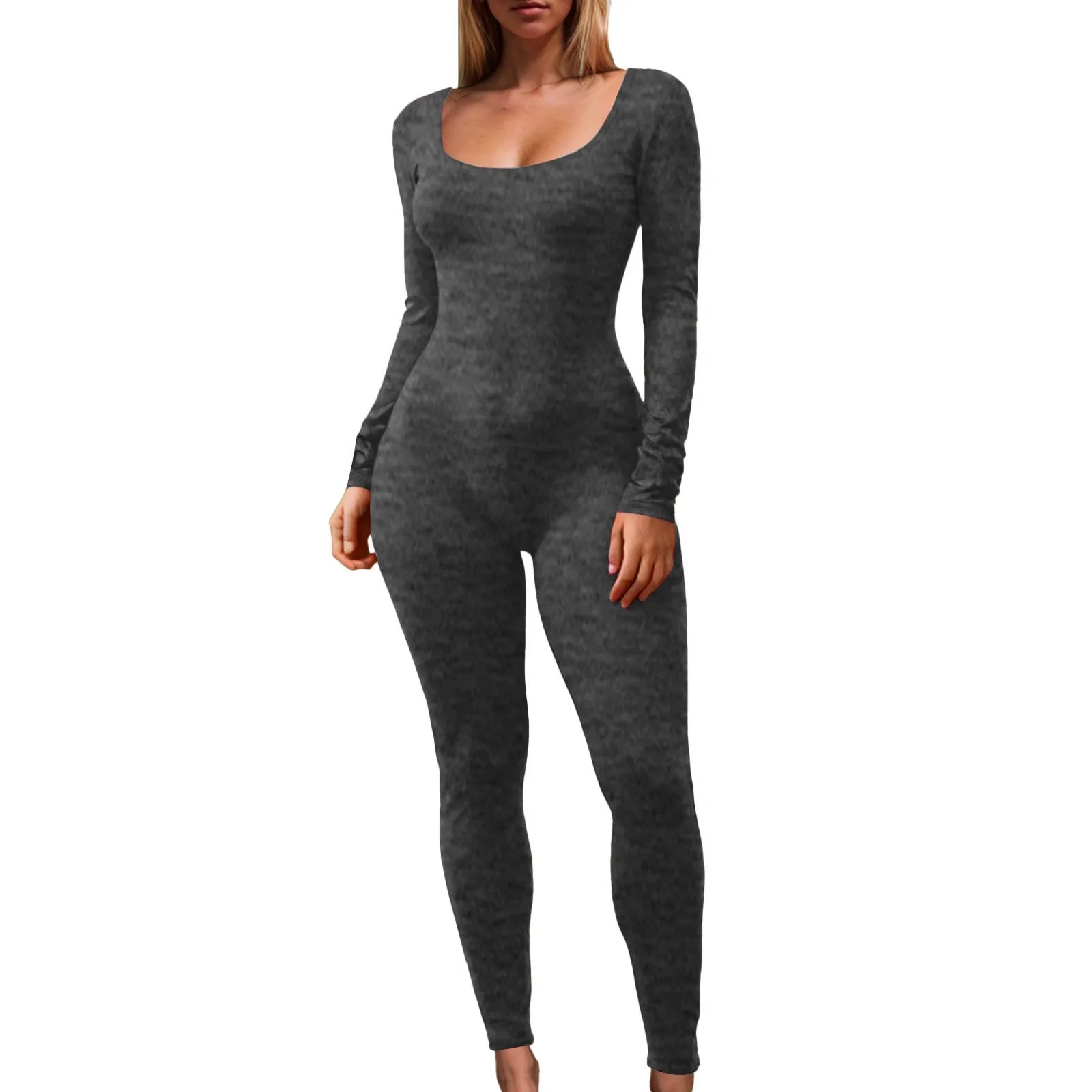 Women's Long Sports Jumpsuit - Casual &amp; Sculpting Style