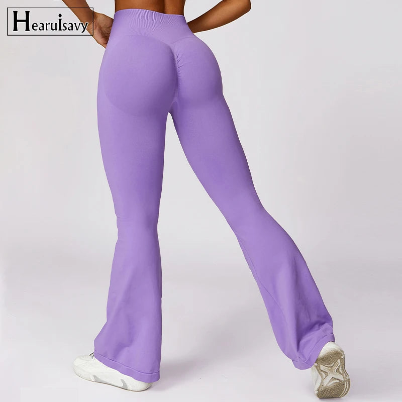 Seamless Flared Leggings Scrunch Sports Leggings Women Gym Yoga Flared Pants Women Fitness Latin Dance Pants Workout Clothing