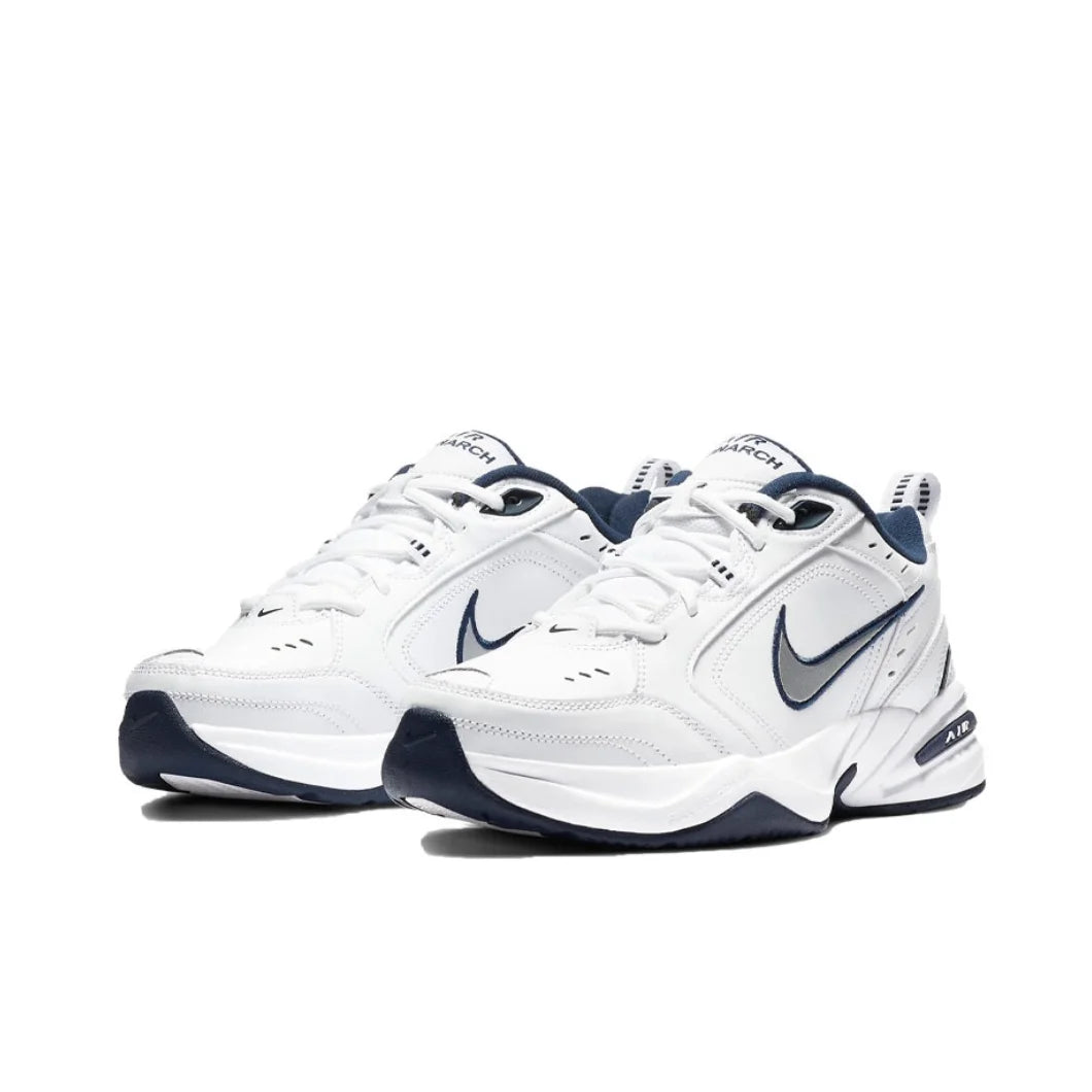 Nike Air Monarch 4 Low Men's and Women's Sneakers Classic Retro Casual clunky shoes Cushioned comfort Sneakers White&amp;Silver