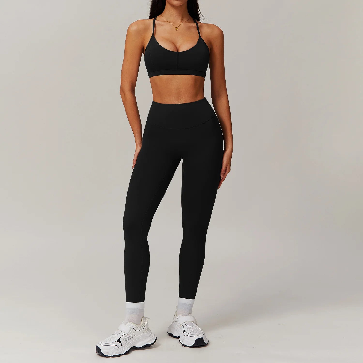 Sportswear Women's Yoga Set Workout Clothes Athletic Wear Sports Set Gym Legging 2PCS Fitness Bra Crop Top Long Sleeve Yoga Suit