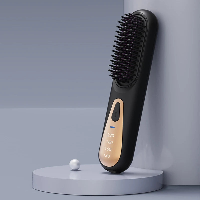 Hair Straightener Brush Styling Straightening Smoothing Comb Hair Straightener Heat Pressing Combs for Women Family Portable