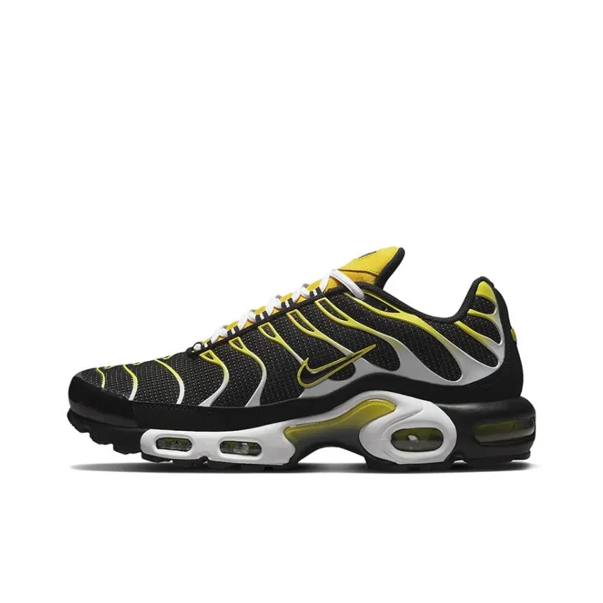 Nike Air Max Plus TN Shock Absorbing Anti slip Low Top Casual Running Shoes Men's Fashion Sneakers Black Gold Matching Color