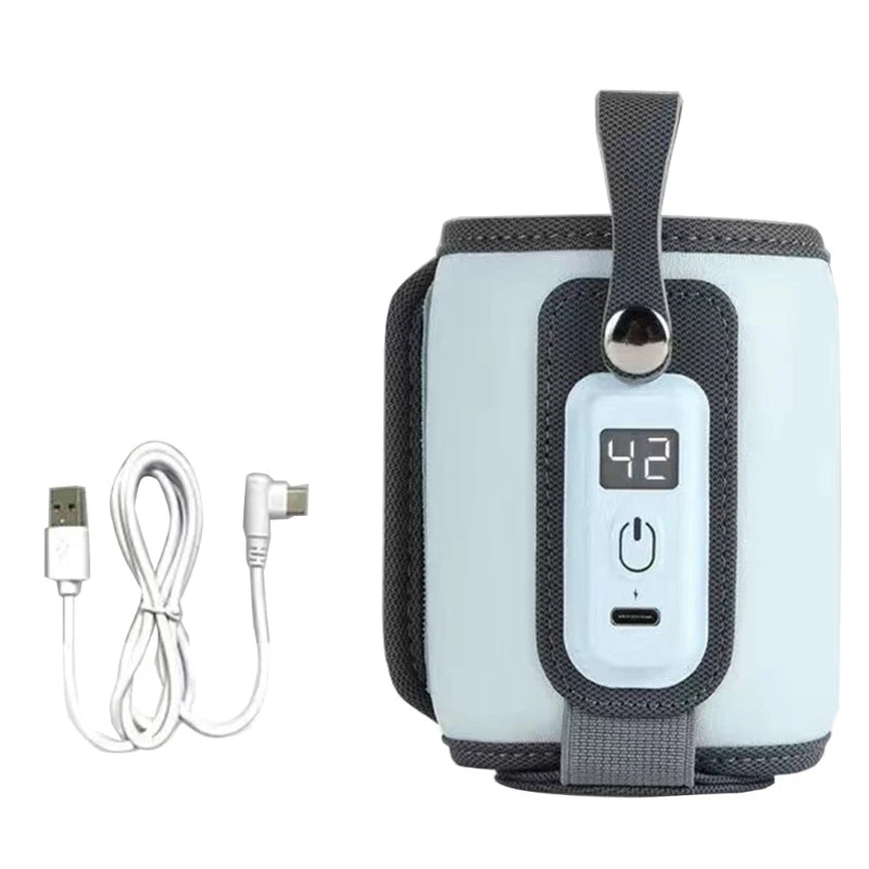 Chauffe-Biberon Portable USB avec Écran LCD - Température Ajustable pour Bébé