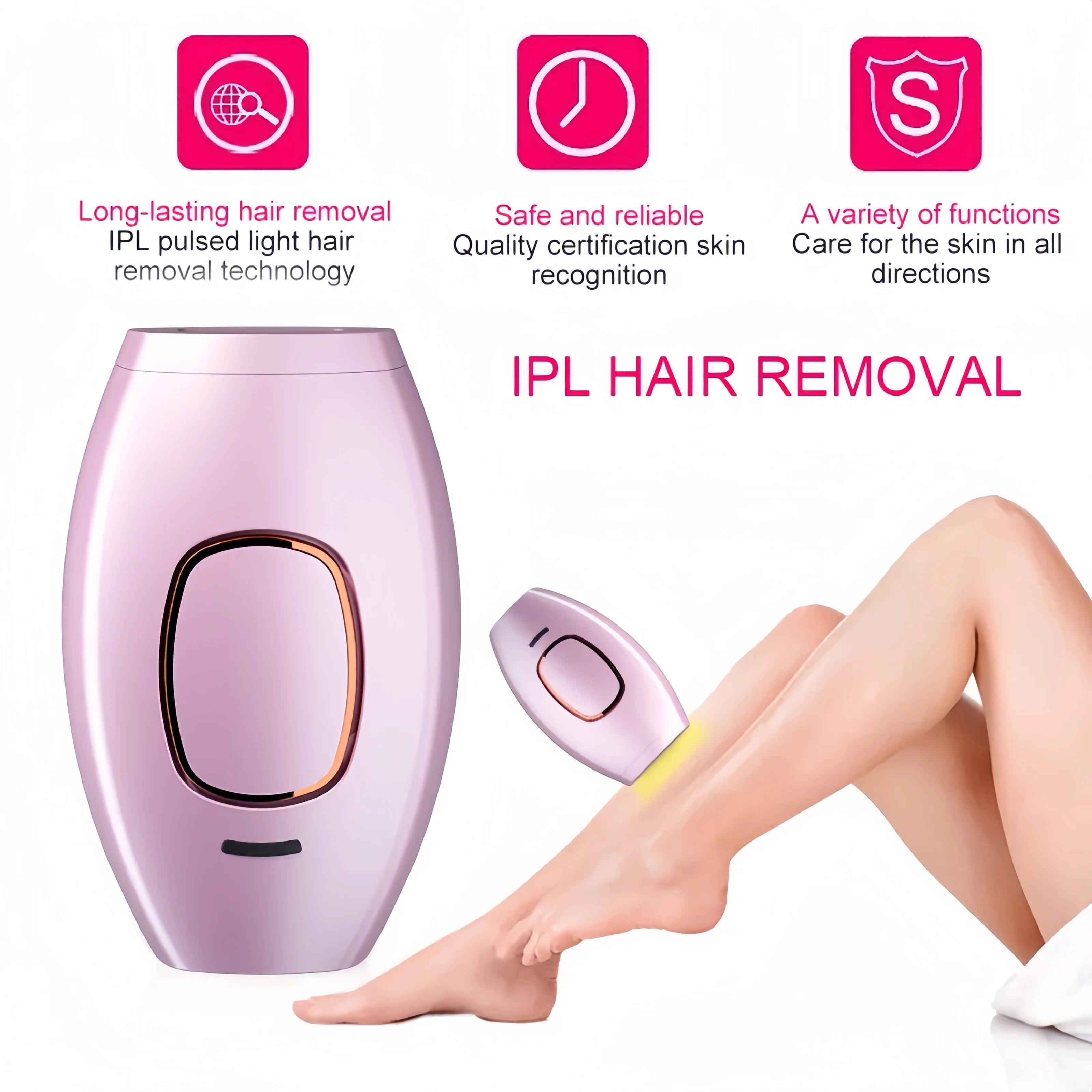 Swoson IPL Laser Hair Removal Device 999,999 Flashes Painless Depilator Home Use Permanent Laser Epilator for Women Body Bikini