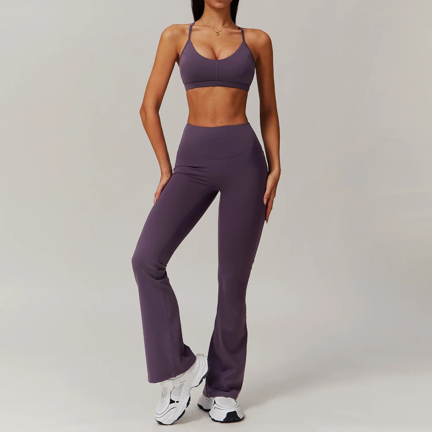 Sportswear Women's Yoga Set Workout Clothes Athletic Wear Sports Set Gym Legging 2PCS Fitness Bra Crop Top Long Sleeve Yoga Suit