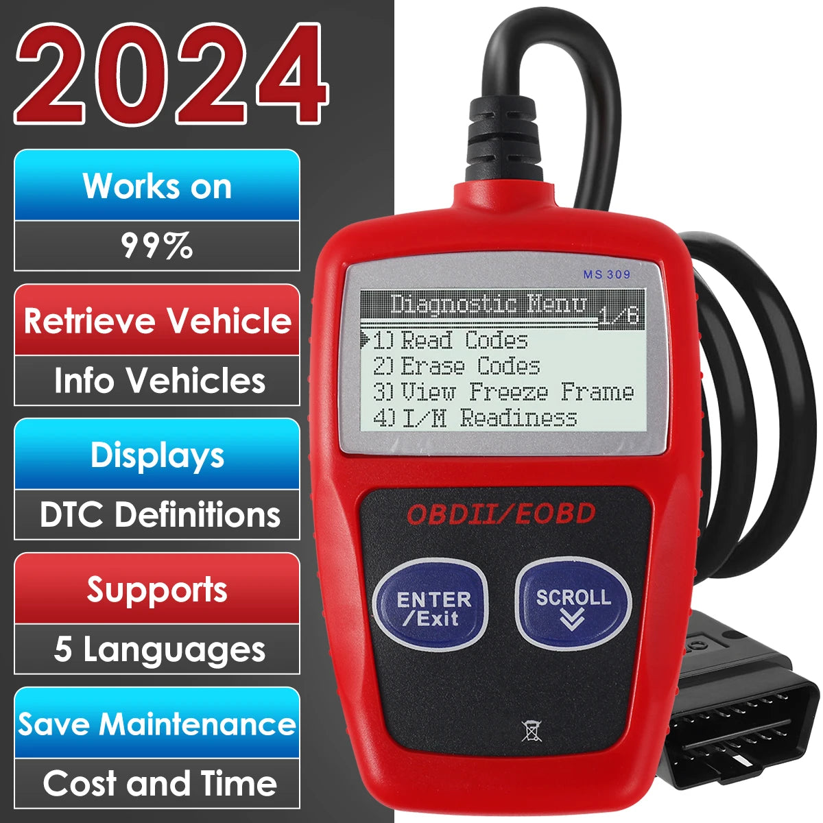 Auto Diagnostic Tool Multifunctional Car Fault Code Reader Accurate Engine Diagnostic Tool Scanner Read &amp; Erase Fault Code View