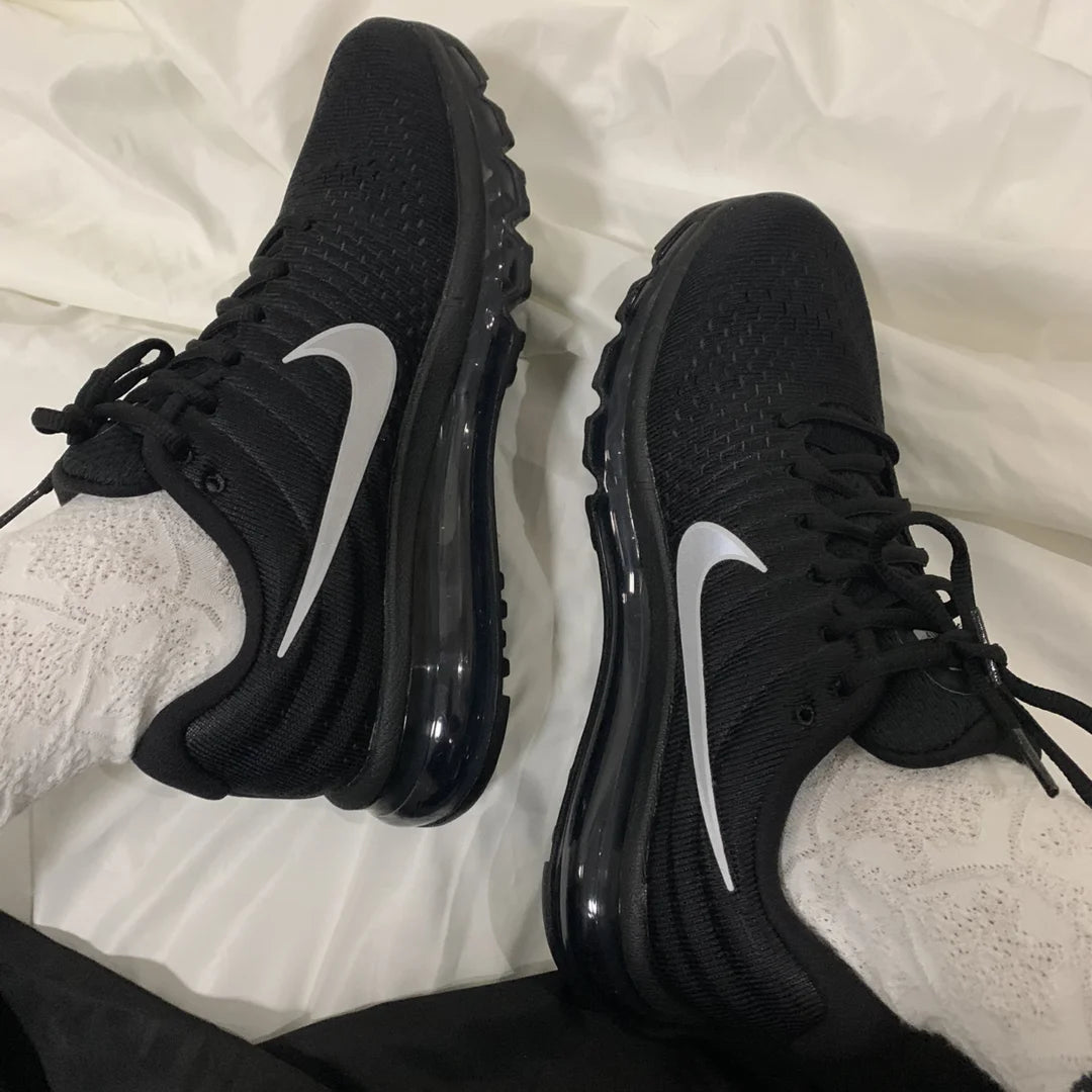 Nike New Listing Air Max 2017 Low Top Casual Running Shoes Comfortable Wearable Sneakers Men's and Women's Black