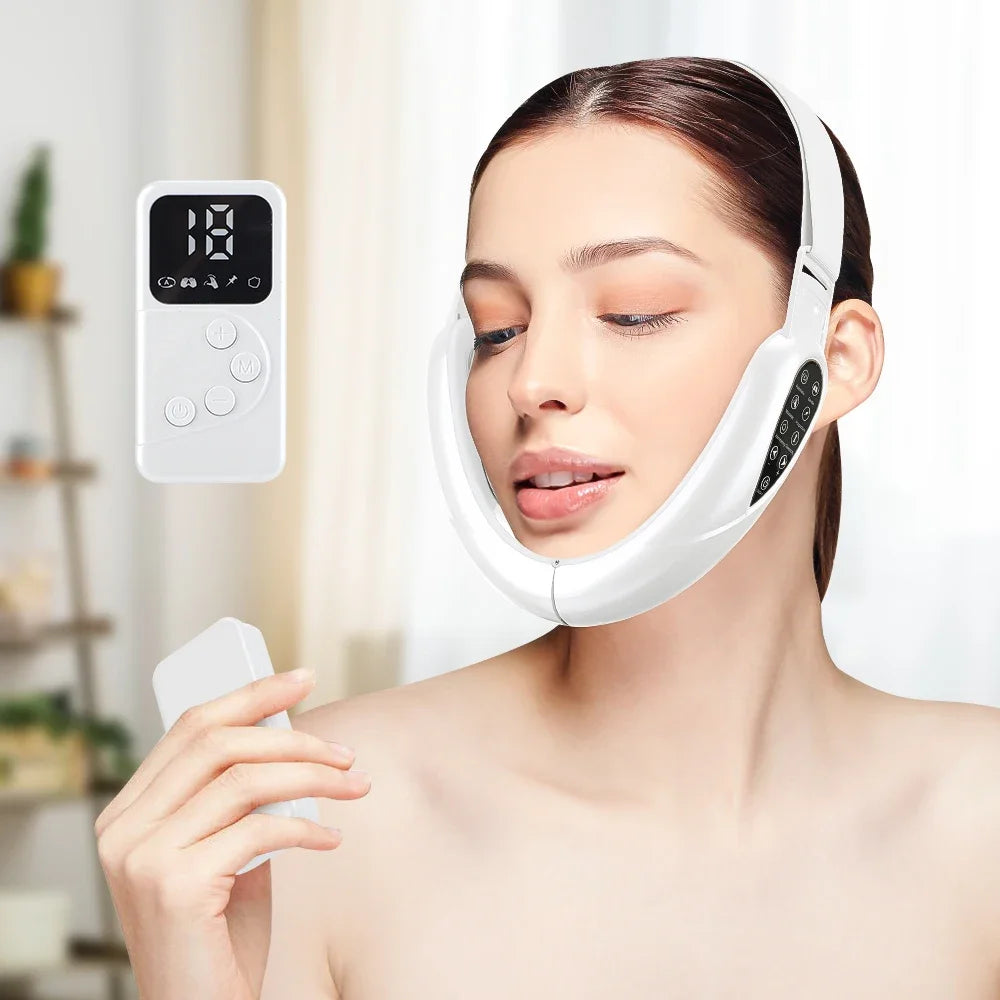 Rechargeable V Face Massager, Portable Facial Massage Device, LED Display, Facial Beauty Instrument