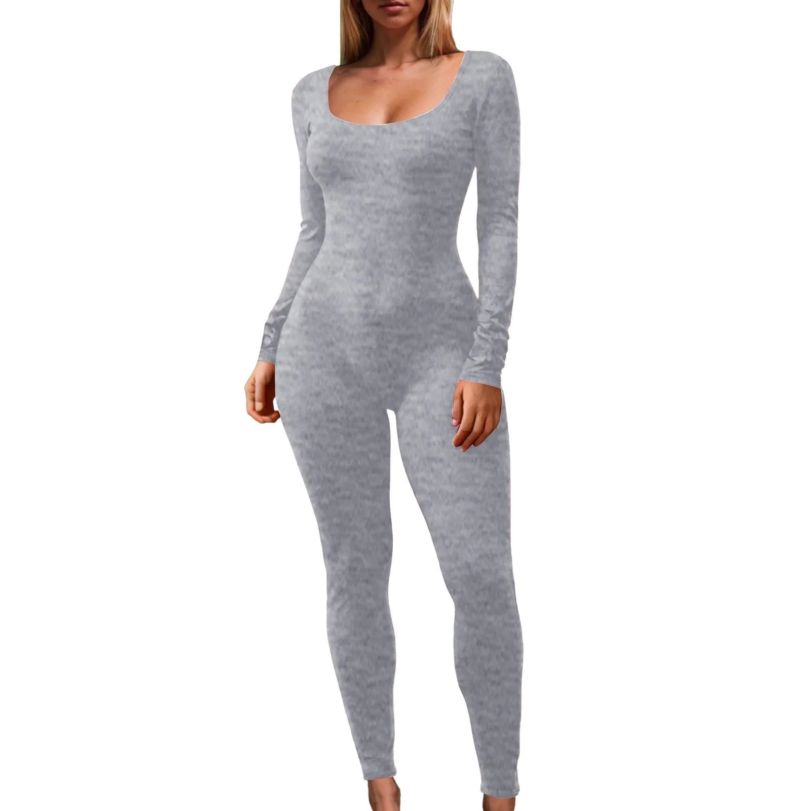 Women's Long Sports Jumpsuit - Casual &amp; Sculpting Style