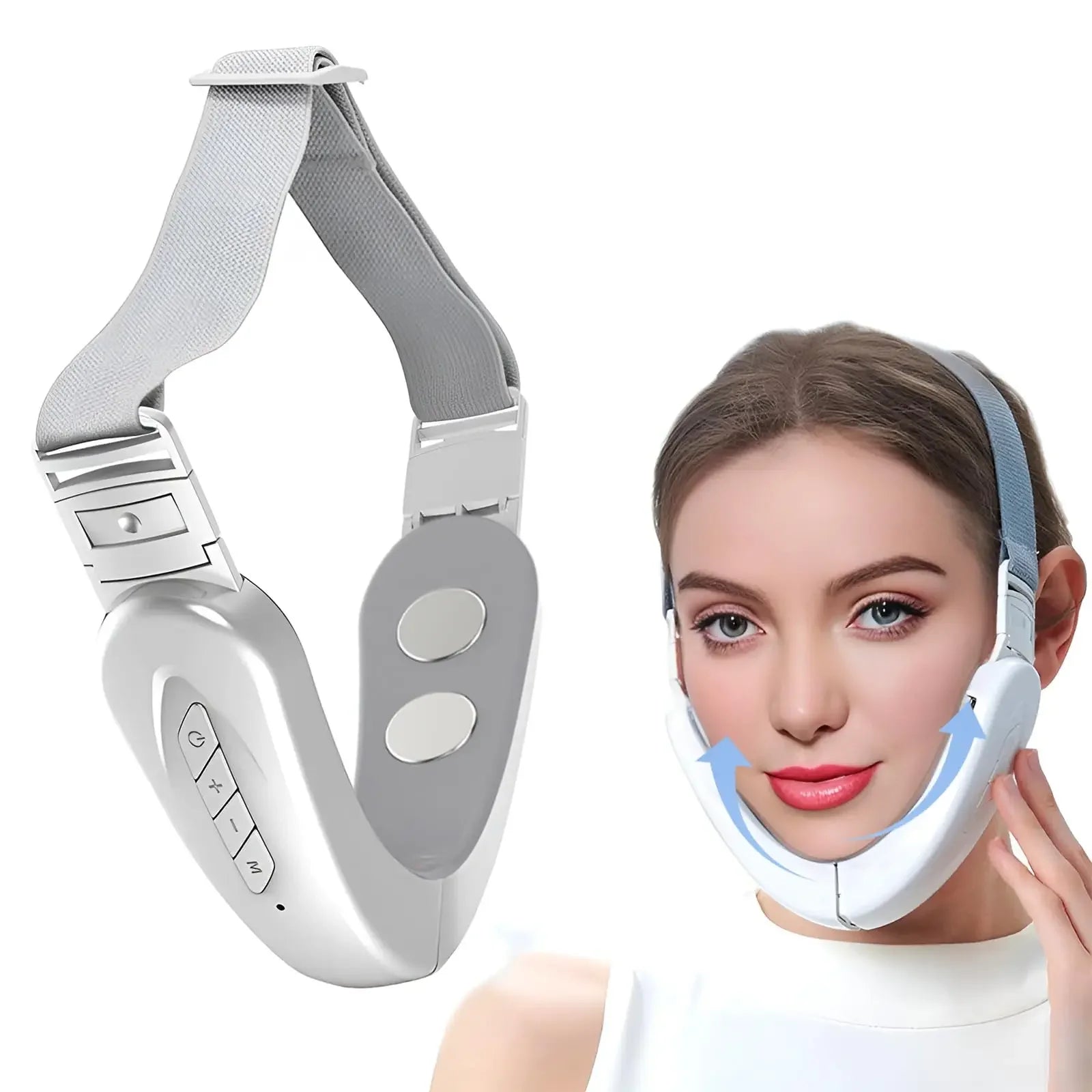 EMS Double Chin Eliminator Machine, Electric Face Lift Device, Electric V-Face Vibration, Firming Saggy Skin Shaping Double Chin