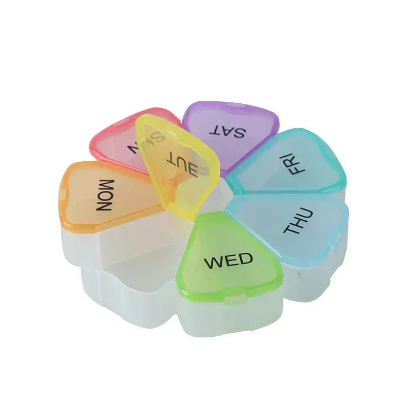 7 Days Round Portable Medicine Pill Box New Mini Small Travel Vitamin Cases Container Organizer Storage Tablet Fish Oils Tools