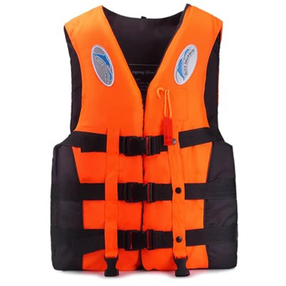 Outdoor Adult Swimming Life Jacket Adjustable Buoyancy Survival Suit Polyester Children Life Vest With Whistle