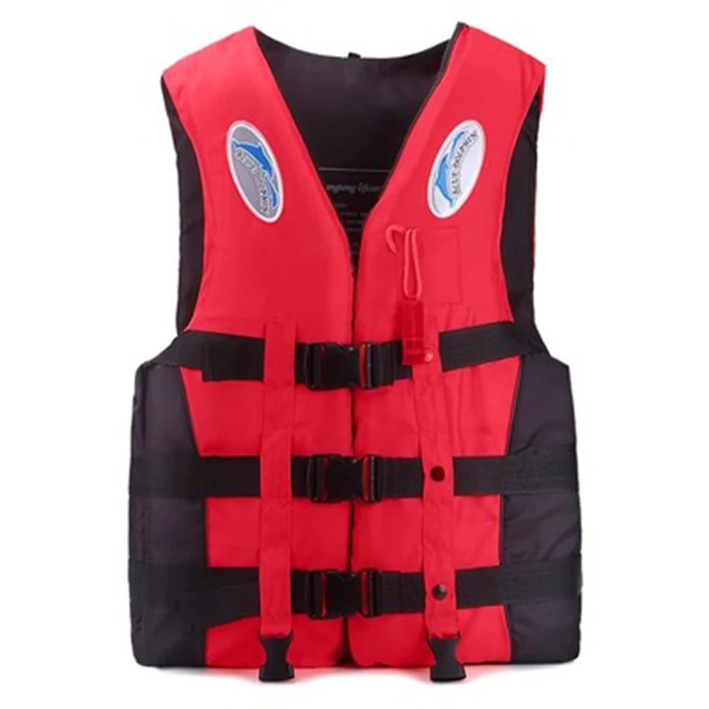 Outdoor Adult Swimming Life Jacket Adjustable Buoyancy Survival Suit Polyester Children Life Vest With Whistle