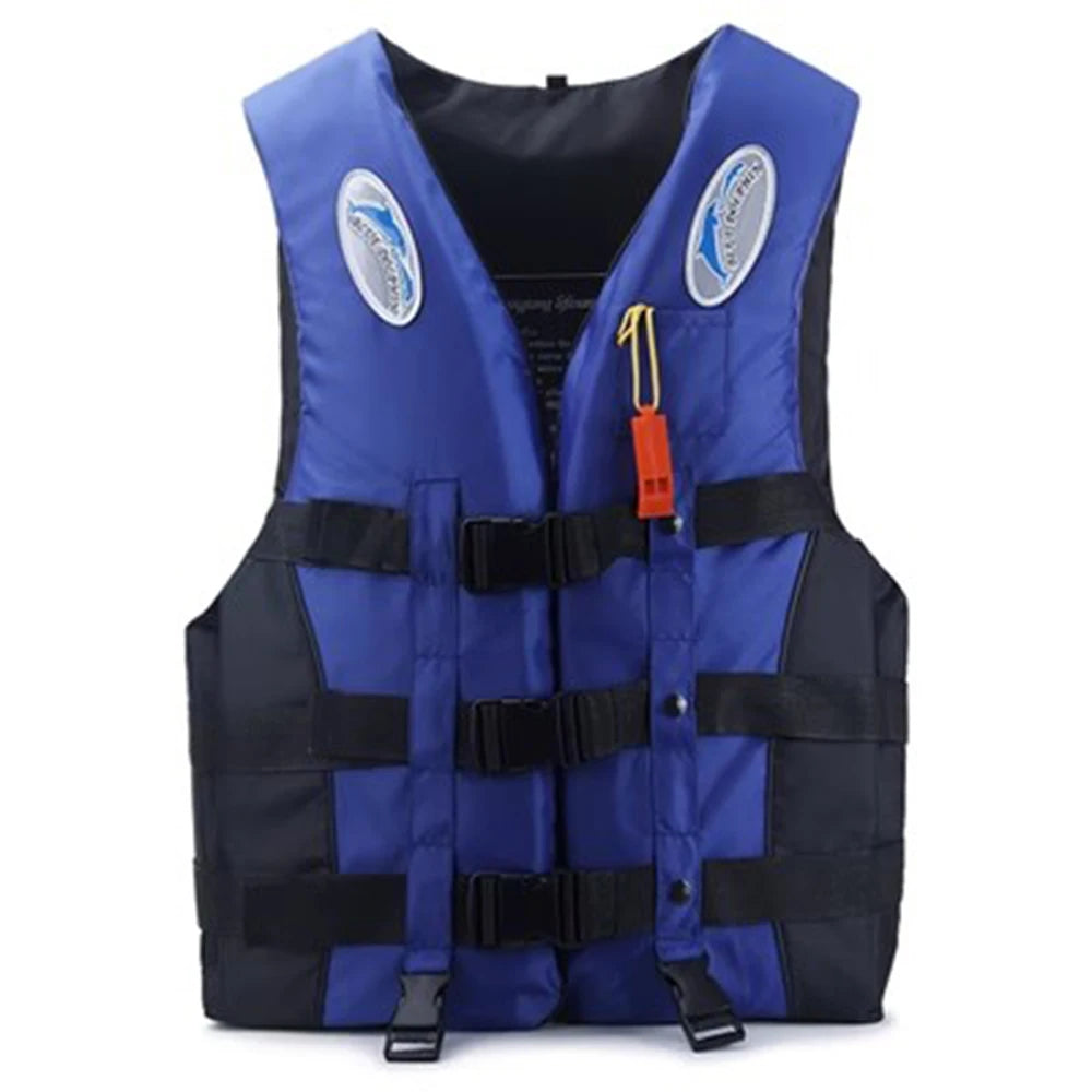 Outdoor Adult Swimming Life Jacket Adjustable Buoyancy Survival Suit Polyester Children Life Vest With Whistle