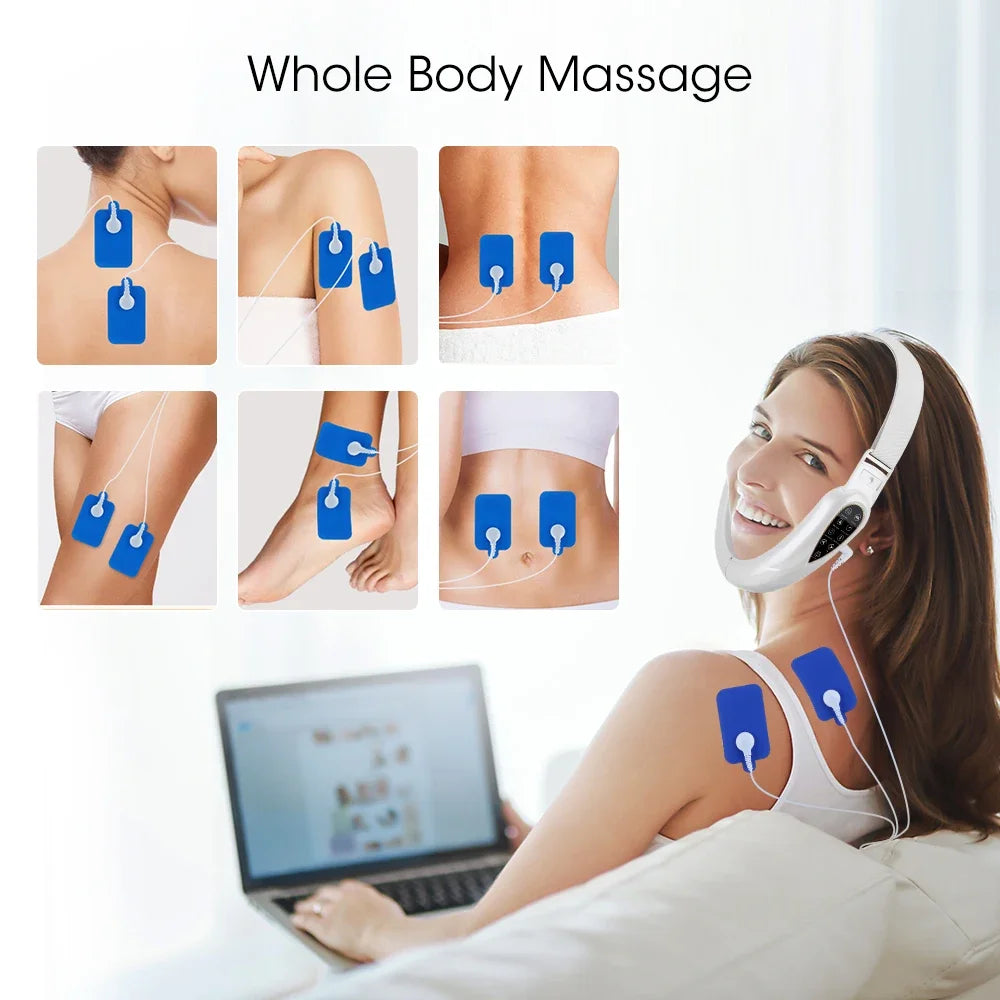 Rechargeable V Face Massager, Portable Facial Massage Device, LED Display, Facial Beauty Instrument