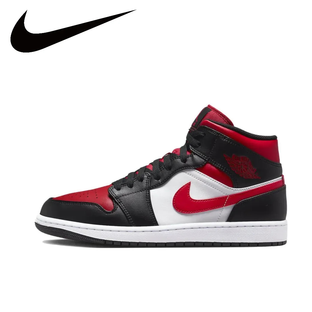 🔥 Nike Air Jordan 1 Mid – Légende Rétro en Noir & Rouge | Sneakers Iconiques 🏀