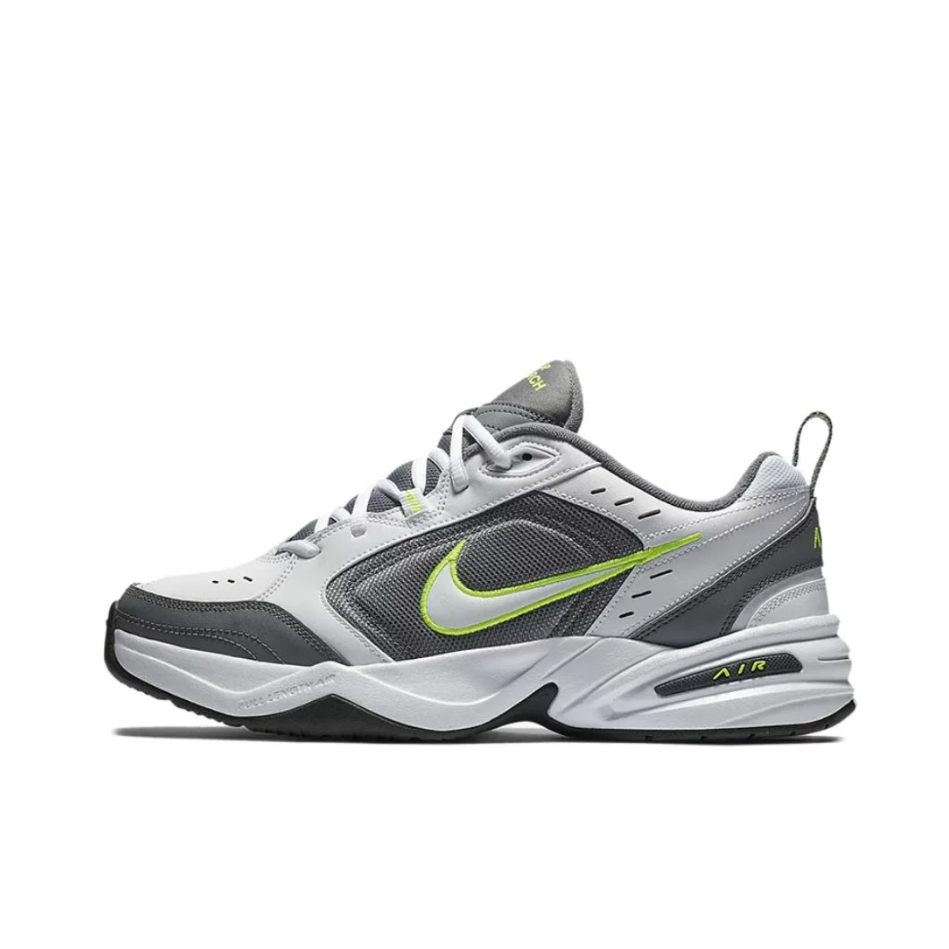 Nike Original Air Monarch 4 Low Men's and Women's Classic Retro Casual Thick Shoes Cushioned Comfort Sneakers Gray and Green