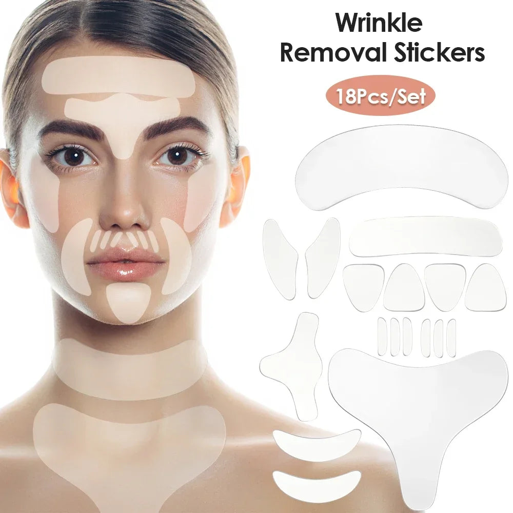 Anti-Aging Wrinkle Prevention Forehead Neck Under Eye And Smile Line Reusable Silicone Face Patches For Wrinkles Skin Care Tool