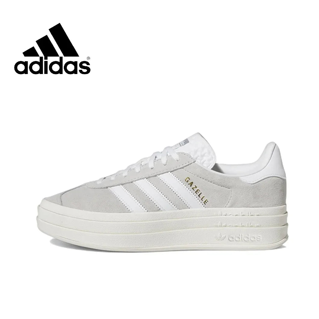 Adidas GAZELLE BOLD Thick Sole Heightened Women's Board Shoes Casual Sport Skateboarding Shoes comfortable Sneakers brownish