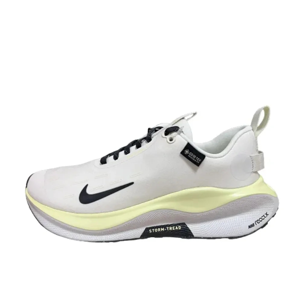 NIKE New Listing React Infinity Run Flyknit 4 Gore-Tex Men's &amp; Women's Low-Top Cushioned Running Shoes White &amp; Yellow Colorway