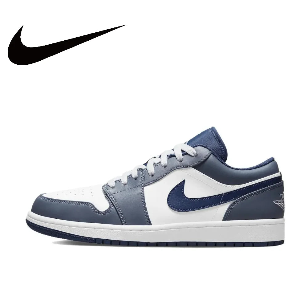 Nike new listing Air Jordan 1 Low Retro Low Top Basketball Shoes Mens Black and Blue Colorway