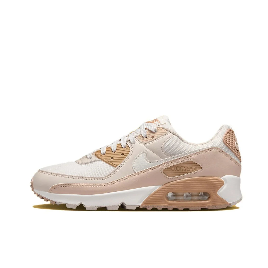 Nike New AIR MAX90 Low Men's and Women's Sneakers Breathable and comfortable casual shoes Lightweight cushioning Brown and White