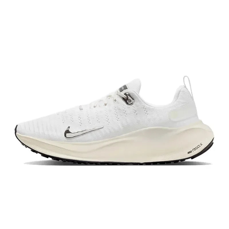 Nike React Infinity Run FLyknit 4 Women's Low Top Casual Running Shoes Comfortable Cushioning Pink and White Colorway