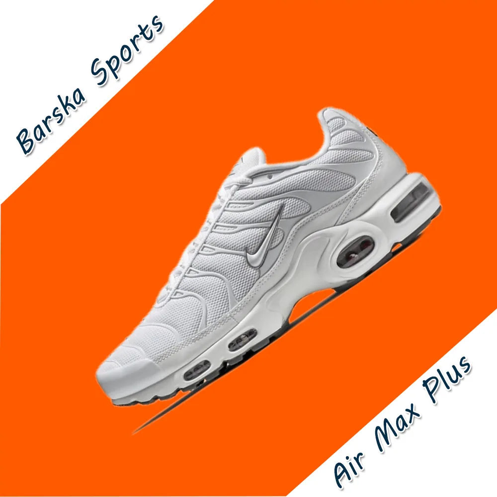 Nike New Air Max Plus Low Men's and Women's Sneakers Trendy Fashion clunky shoes Comfortable and wearable Sneakers solid white