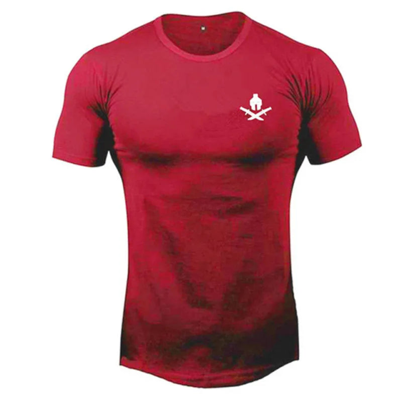 Men's Sports T-shirt - Fitness, Running and Bodybuilding - Round Neck in Cotton 