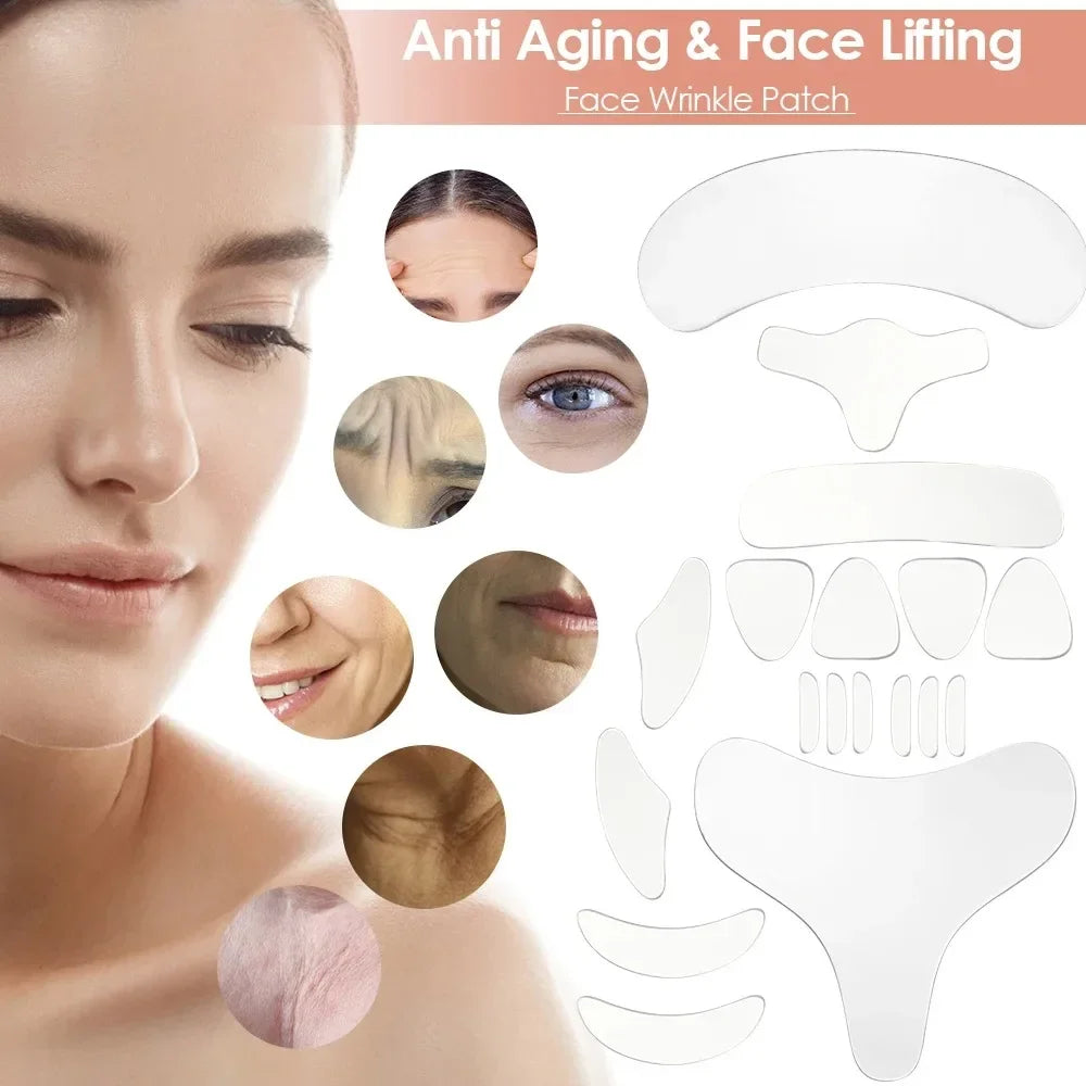 Reusable Silicone Wrinkle Removal Sticker Anti Wrinkle Face Forehead Neck Eye Stickers Pads Anti Aging Skin Face Lifting Patches