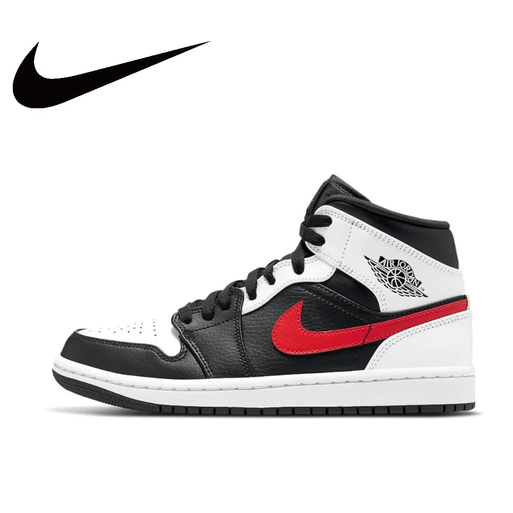 🔥 Nike Air Jordan 1 Mid – Légende Rétro en Noir & Rouge | Sneakers Iconiques 🏀