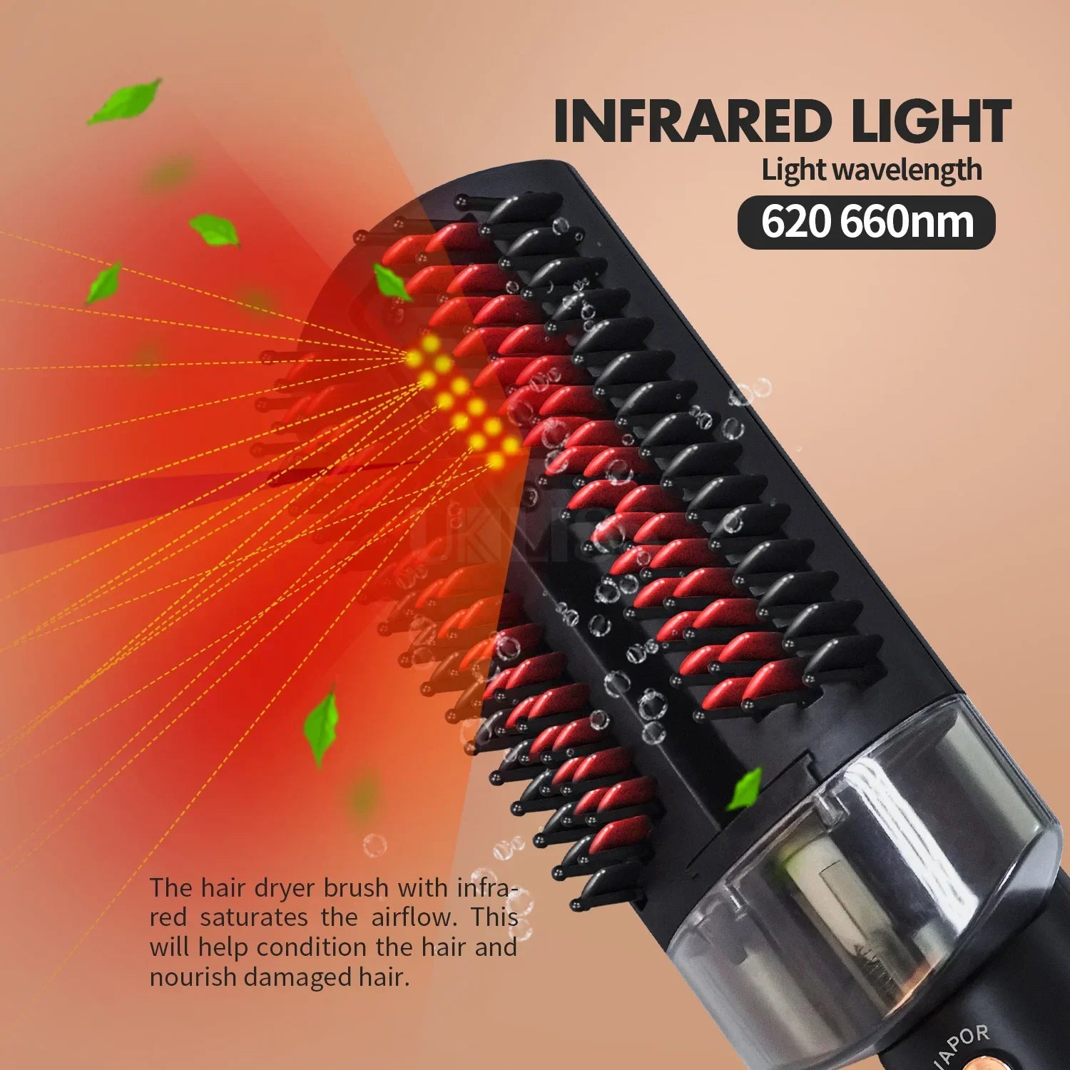 Professional One Step Infrared Spray Steam Hair Straightener Hot Air Brush Comb Blow Dryer