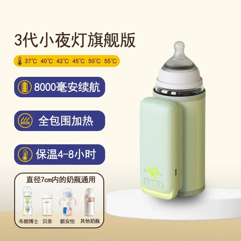 BS196 Rechargeable Portable Baby Bottle Warmer - Fast Heating with LED Display