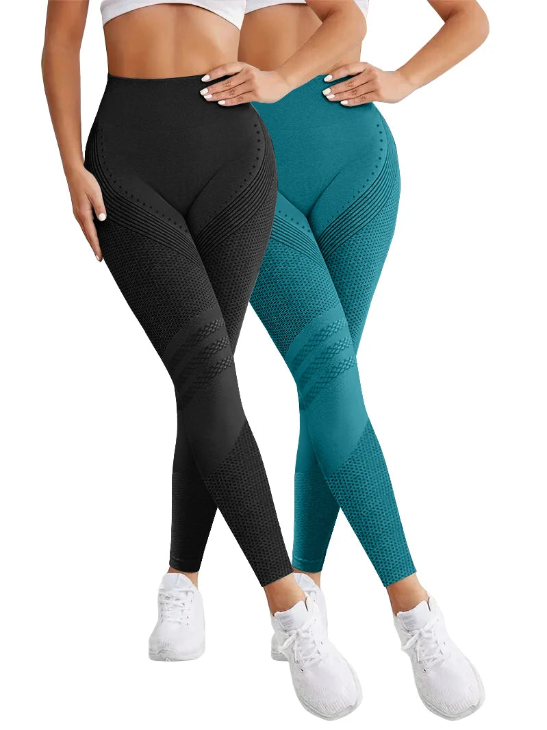 2 Pieces Legging Woman Push Up Workout Sport Leggings Women Scrunch Butt Female Outfit Gym Seamless Legging Pants