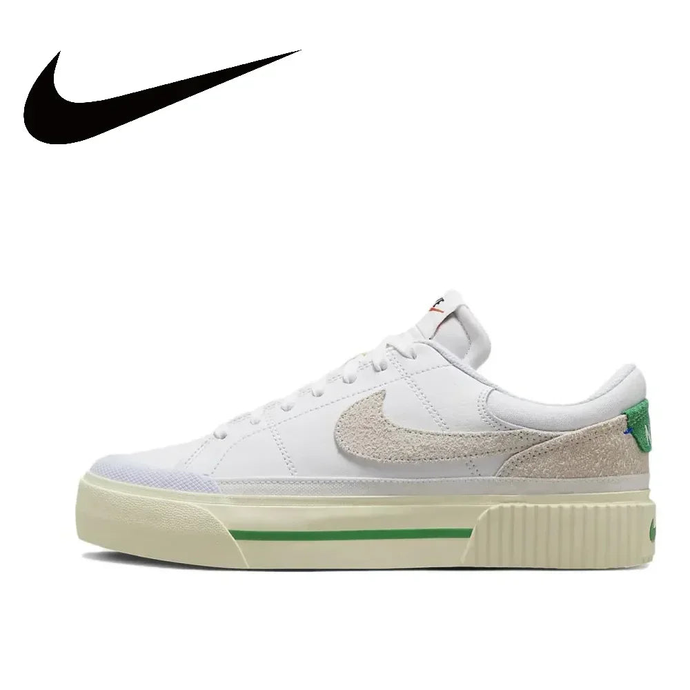 Nike Original COURT LEGACY Low Top Simple Comfortable Women's Board Shoes Classic Retro Casual Shoes White Black Brown Colorway