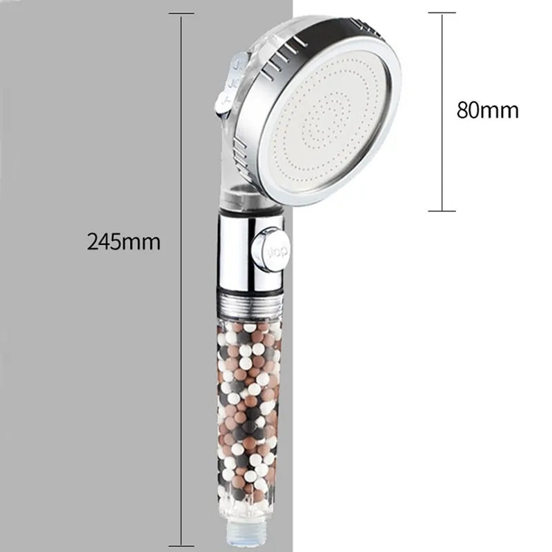 3-Function High Pressure SPA Shower Head With Filter