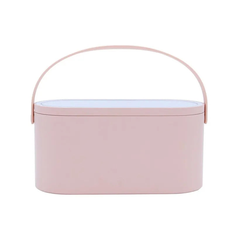 Portable LED Makeup Mirror with Storage