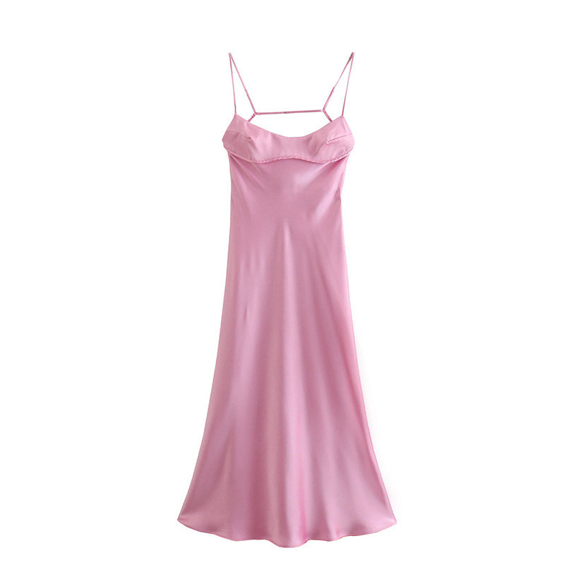 Robe Longue Satinée Sans Manches pour Femme - Élégance et Sensualité