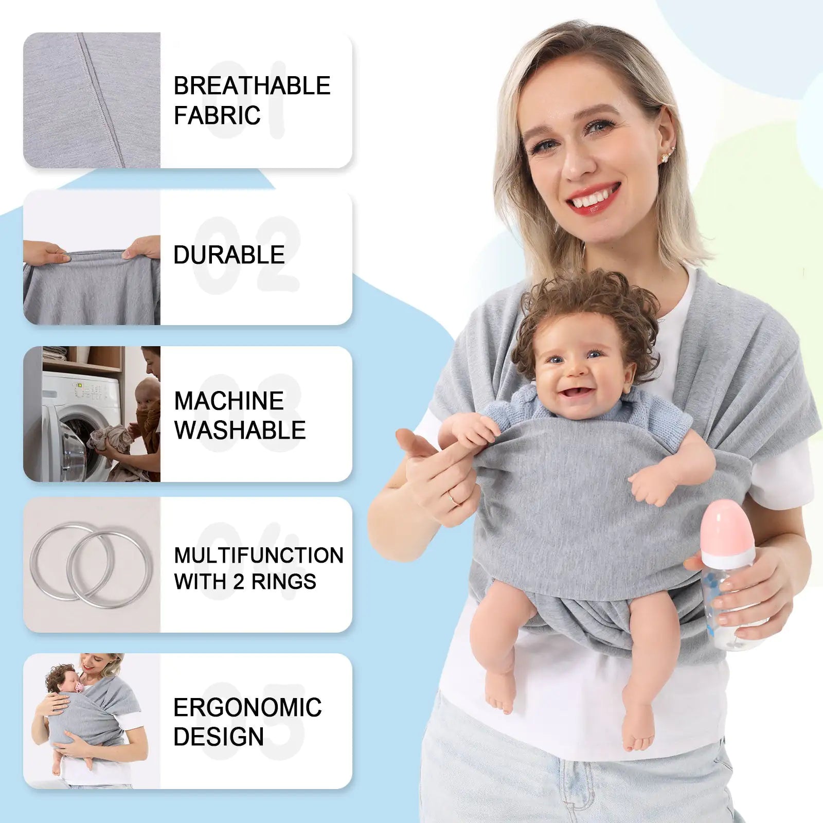 Dual-Mode Baby Wrap & Carrier Bag