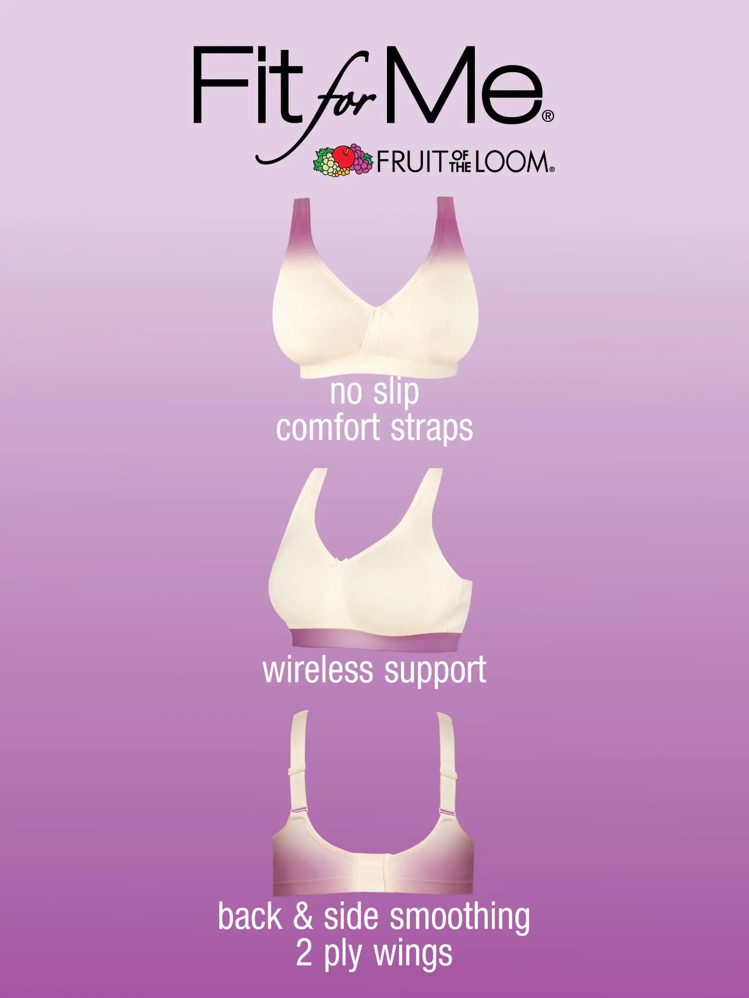 Fruit of the Loom - Plus Size Non-Wired Cotton Bra 🌸